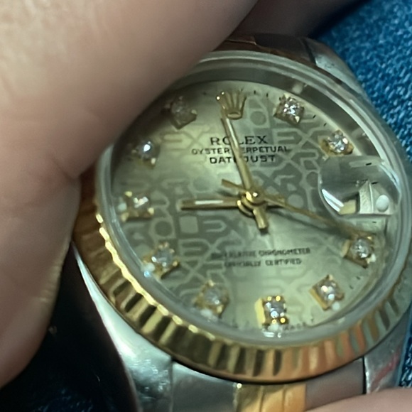 Rolex Ladies Datejust 26 with Diamond Dial Fluted Bezel Jubilee Steel & Gold